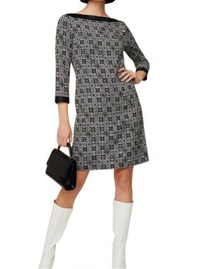 PATRIZIA PEPE Silk Tunic Dress Top Silver Black‎ Mod Italian Size S or 40